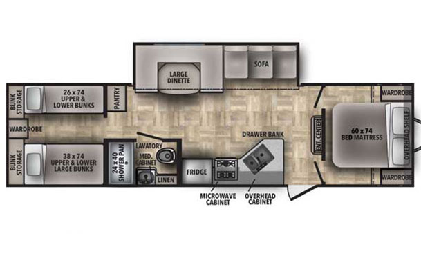 Premium RV rental floorplan